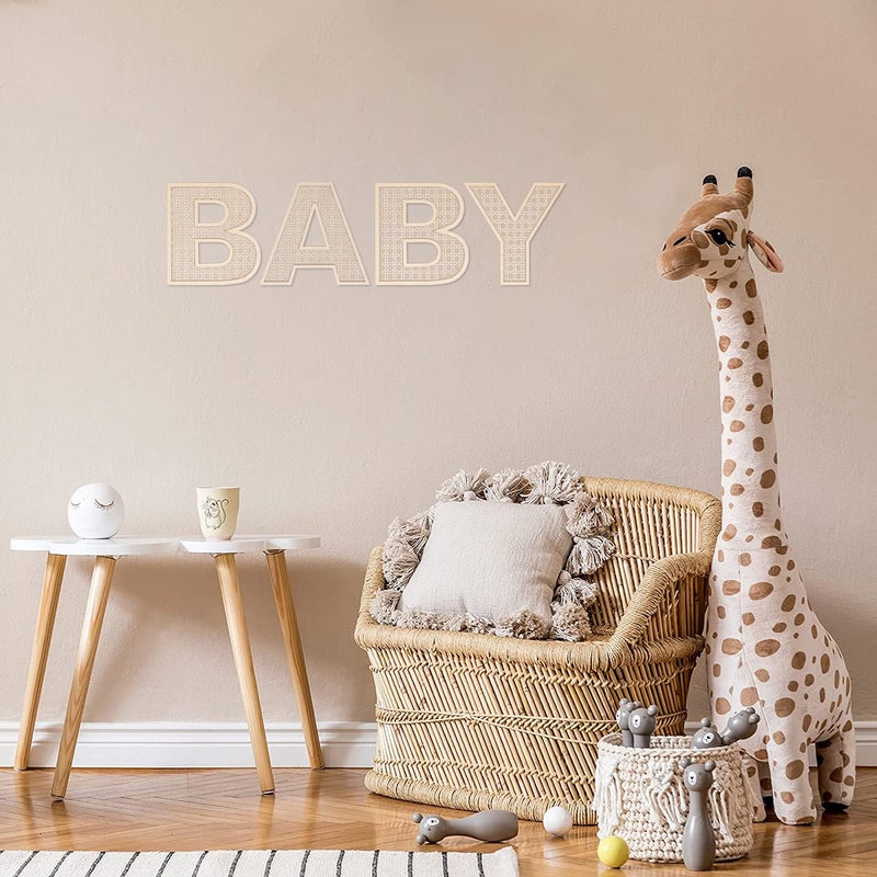 She Love Wooden Rattan Letters 8 inch Wood Letters M for Wall Decor Crafts Boho Nursery Decor for Baby Shower Wedding Bedroom Name Signs Large Rustic Letter Home Decoration - Image 5